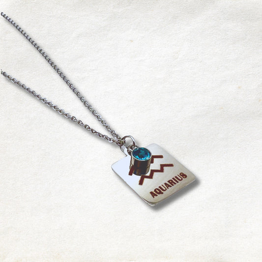 Aquarius - Zodiac Birthstone Necklace