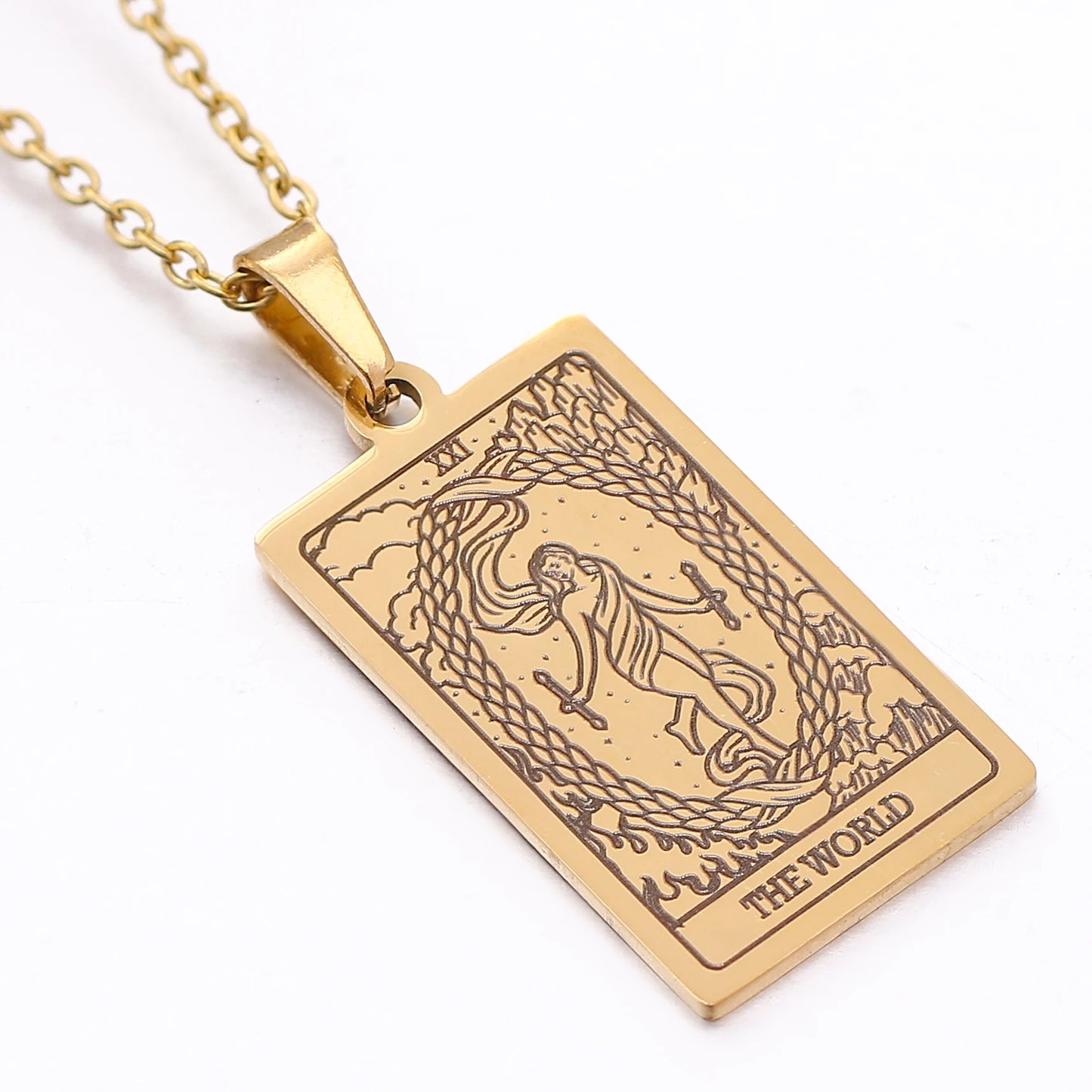 Classic Gold Tarot Card Necklaces
