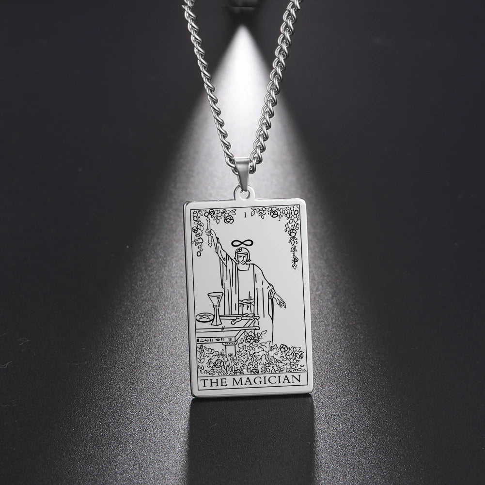 Silver Tarot Card Necklaces