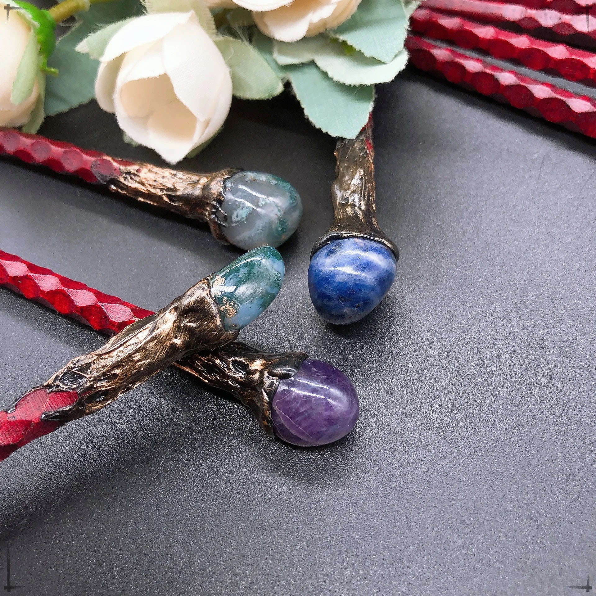 Polished Crystal Witch Wands
