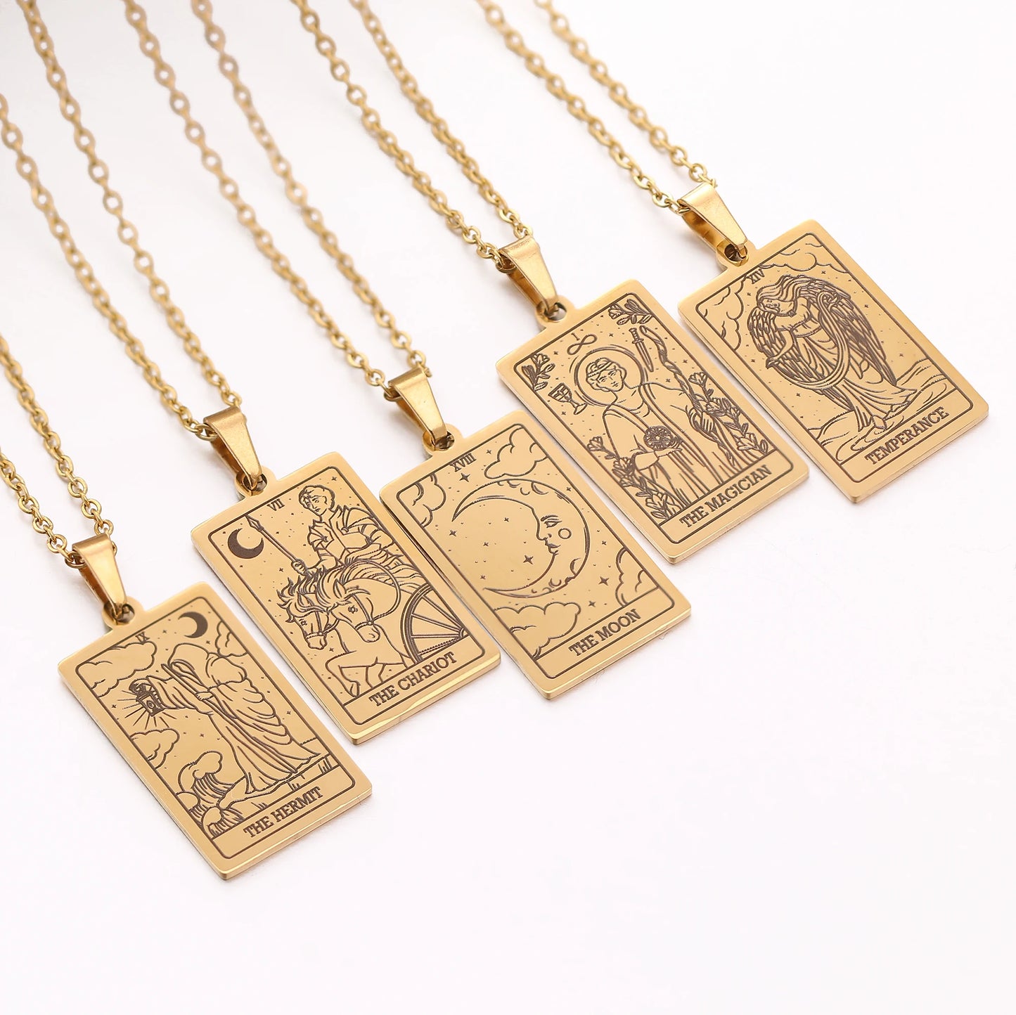 Classic Gold Tarot Card Necklaces
