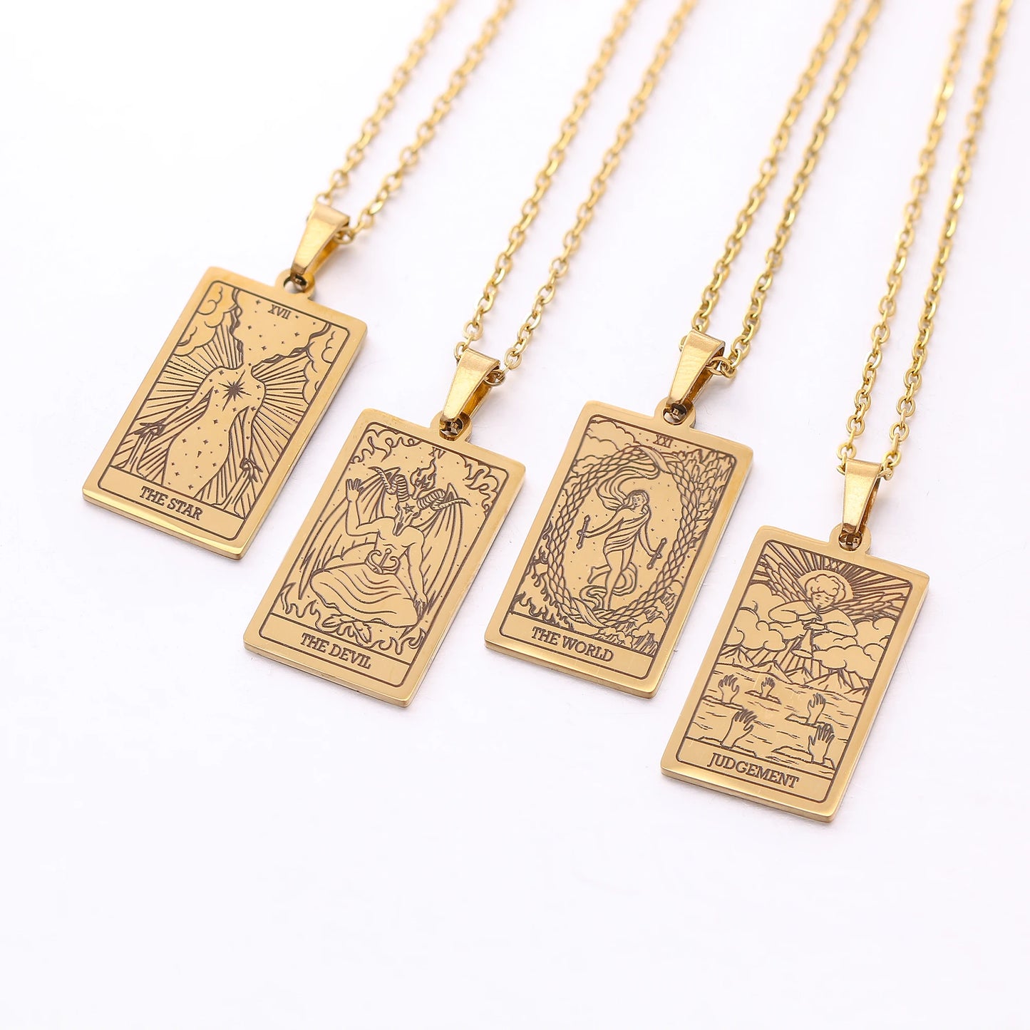 Classic Gold Tarot Card Necklaces