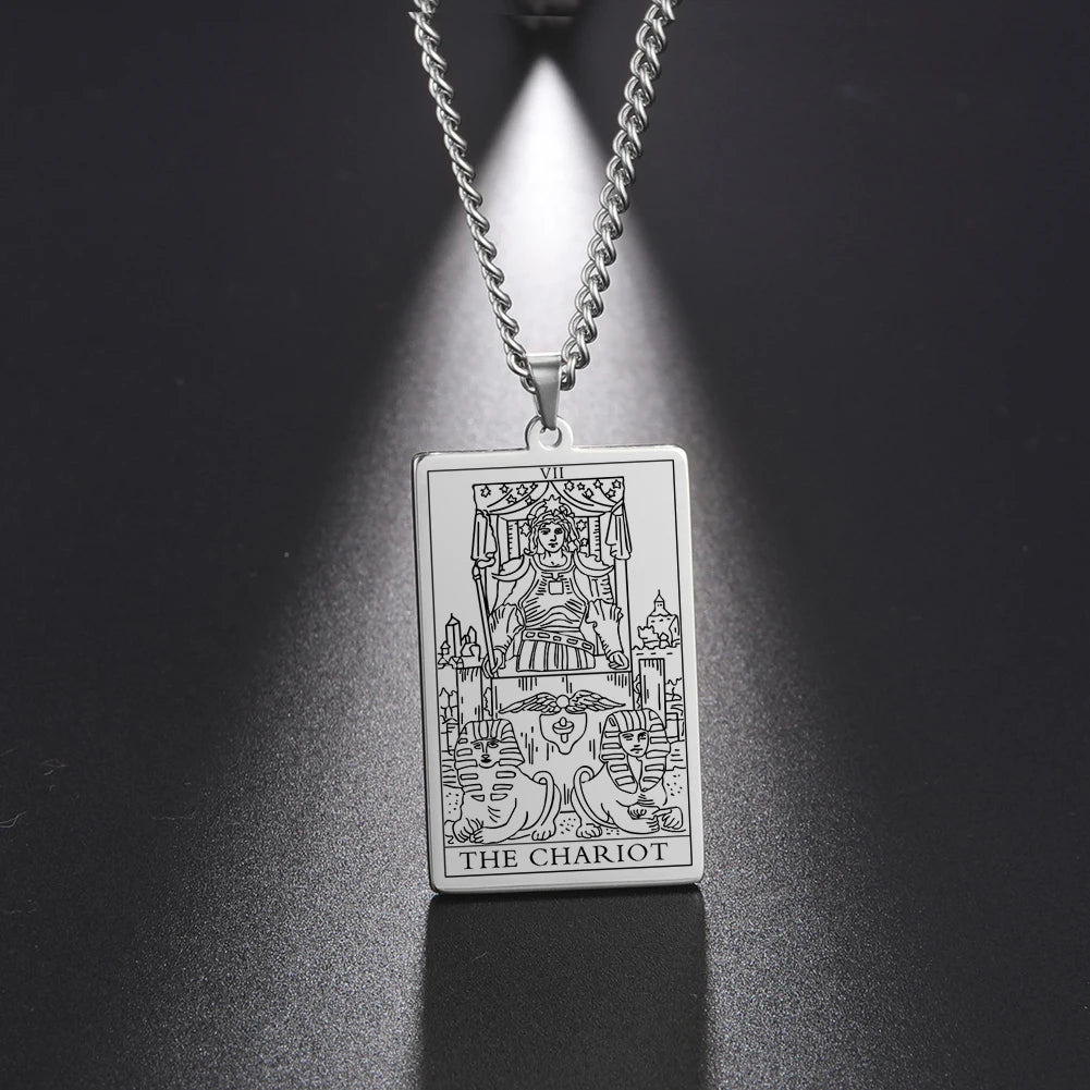 Silver Tarot Card Necklaces