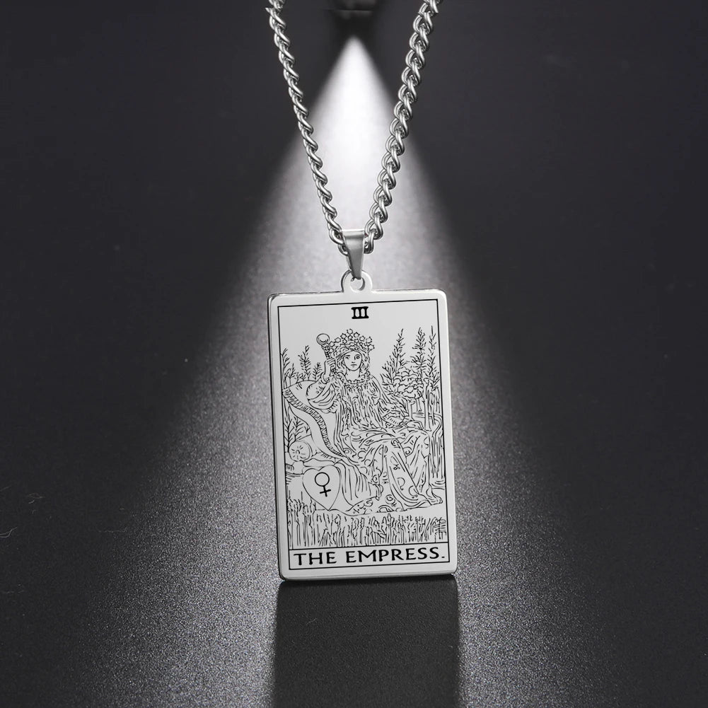 Silver Tarot Card Necklaces