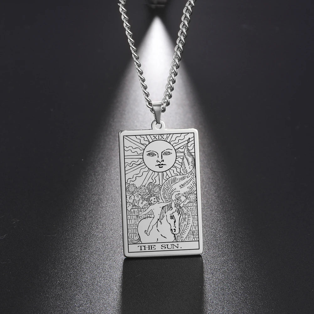 Silver Tarot Card Necklaces