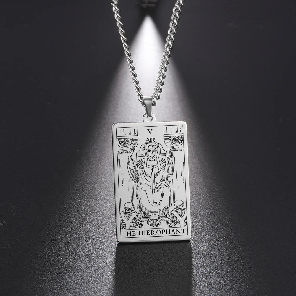 Silver Tarot Card Necklaces