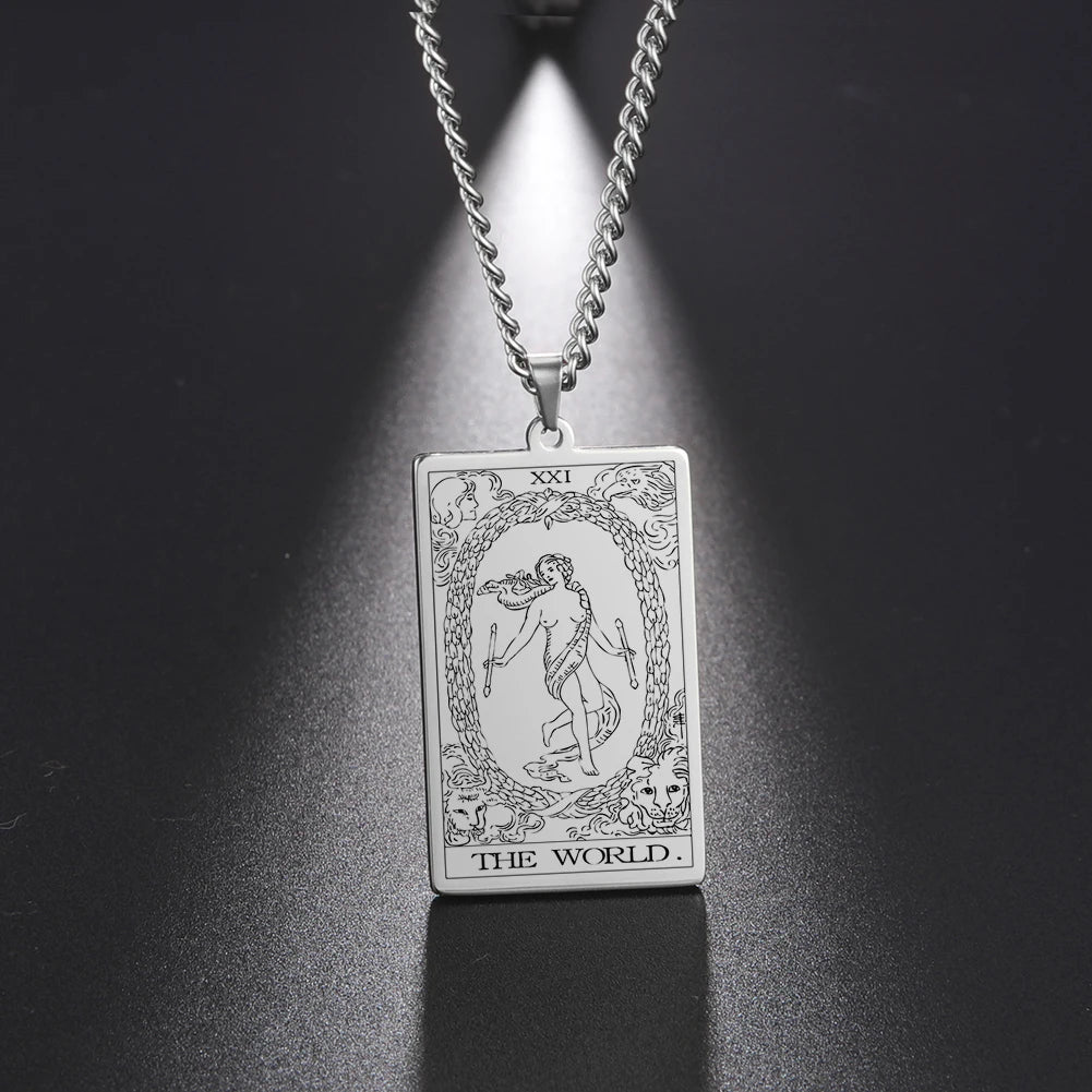 Silver Tarot Card Necklaces