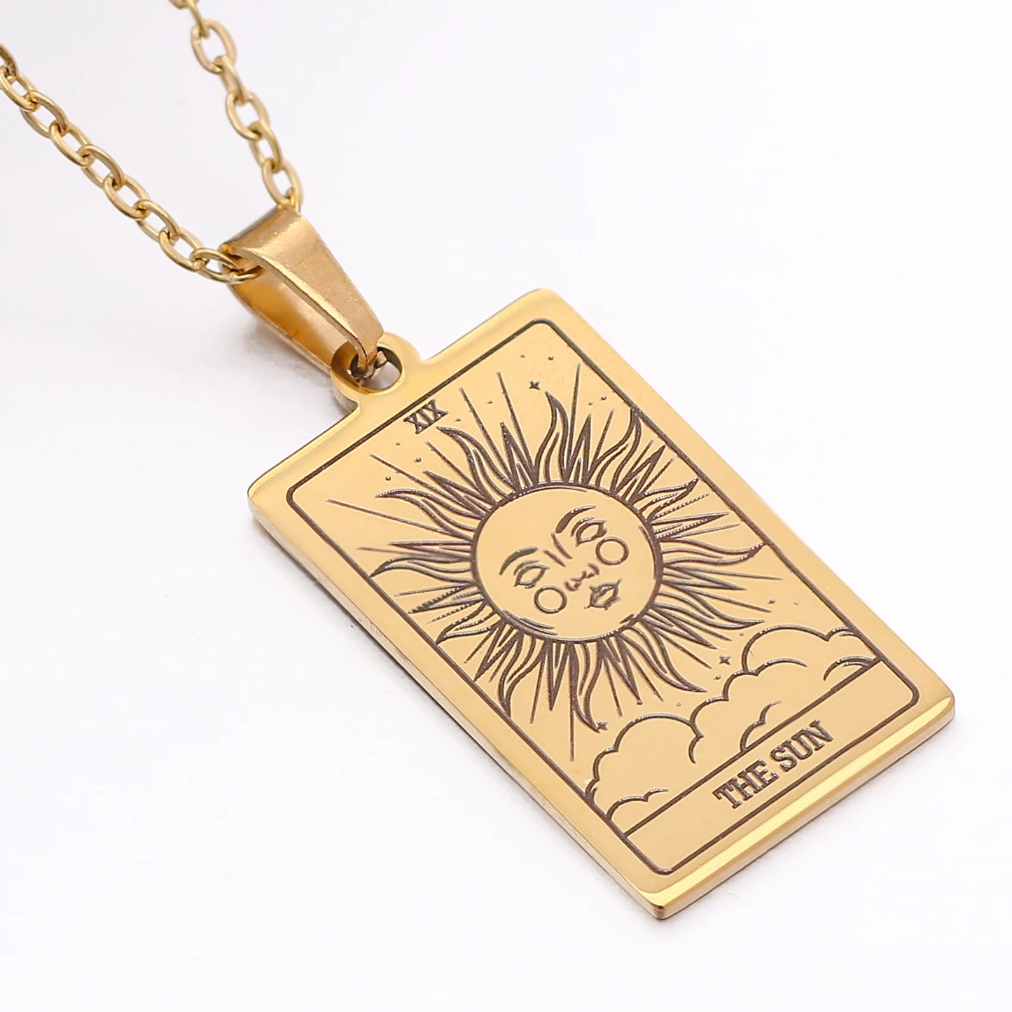 Classic Gold Tarot Card Necklaces