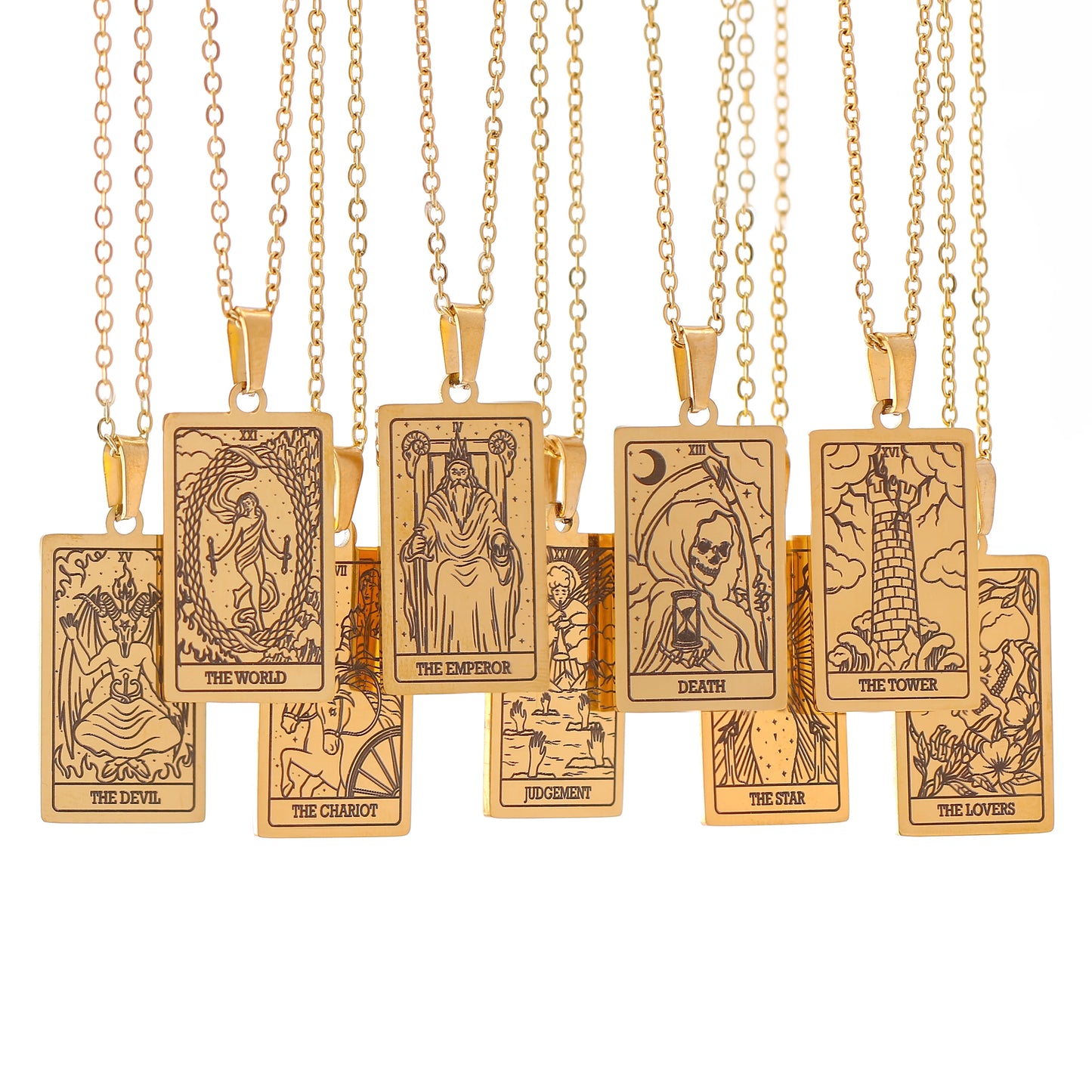 Classic Gold Tarot Card Necklaces