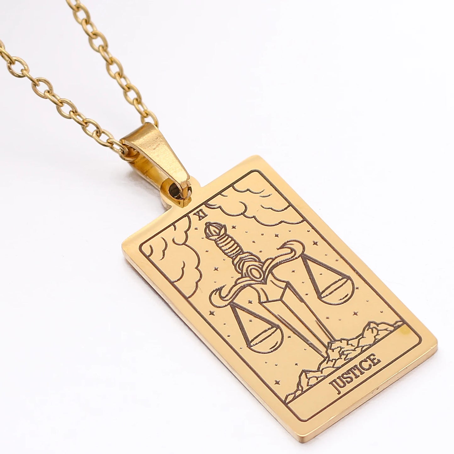 Classic Gold Tarot Card Necklaces