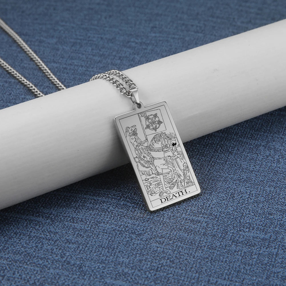 Silver Tarot Card Necklaces