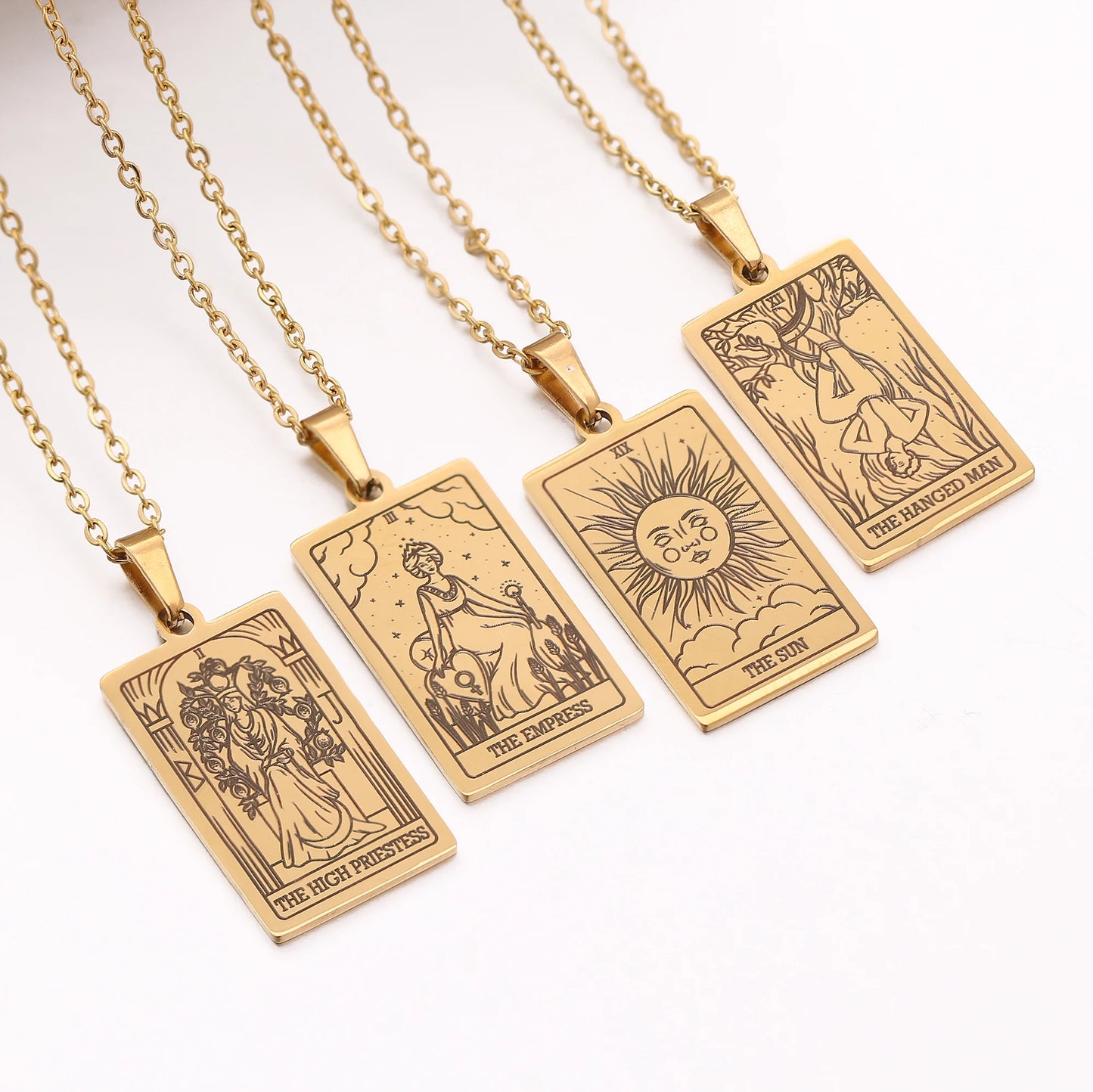 Classic Gold Tarot Card Necklaces