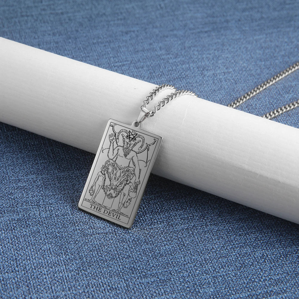 Silver Tarot Card Necklaces