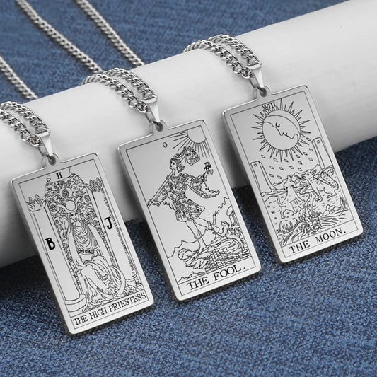 Silver Tarot Card Necklaces