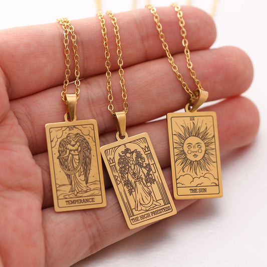 Classic Gold Tarot Card Necklaces