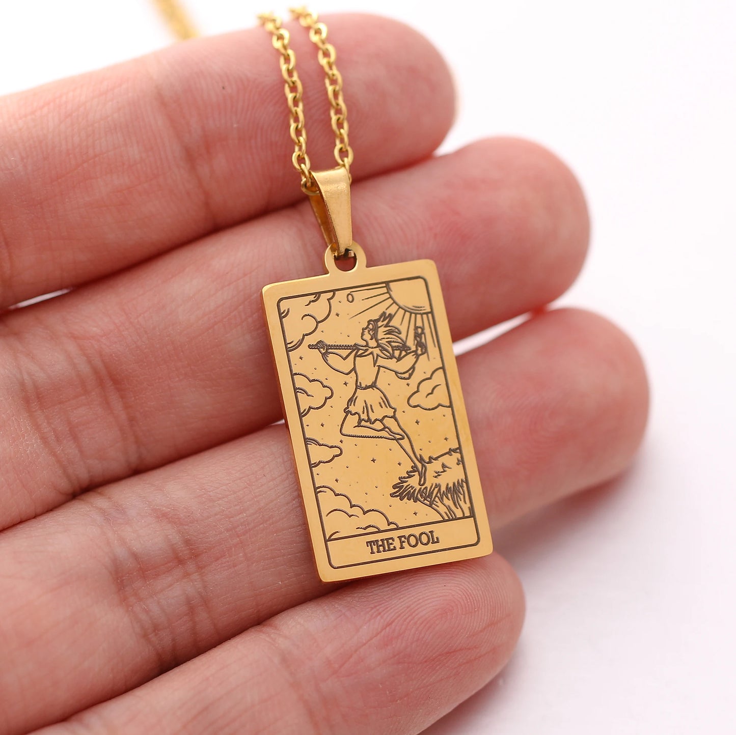 Classic Gold Tarot Card Necklaces