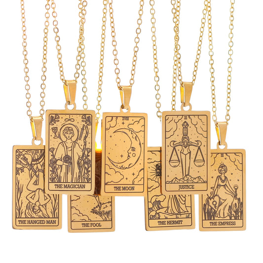 Classic Gold Tarot Card Necklaces