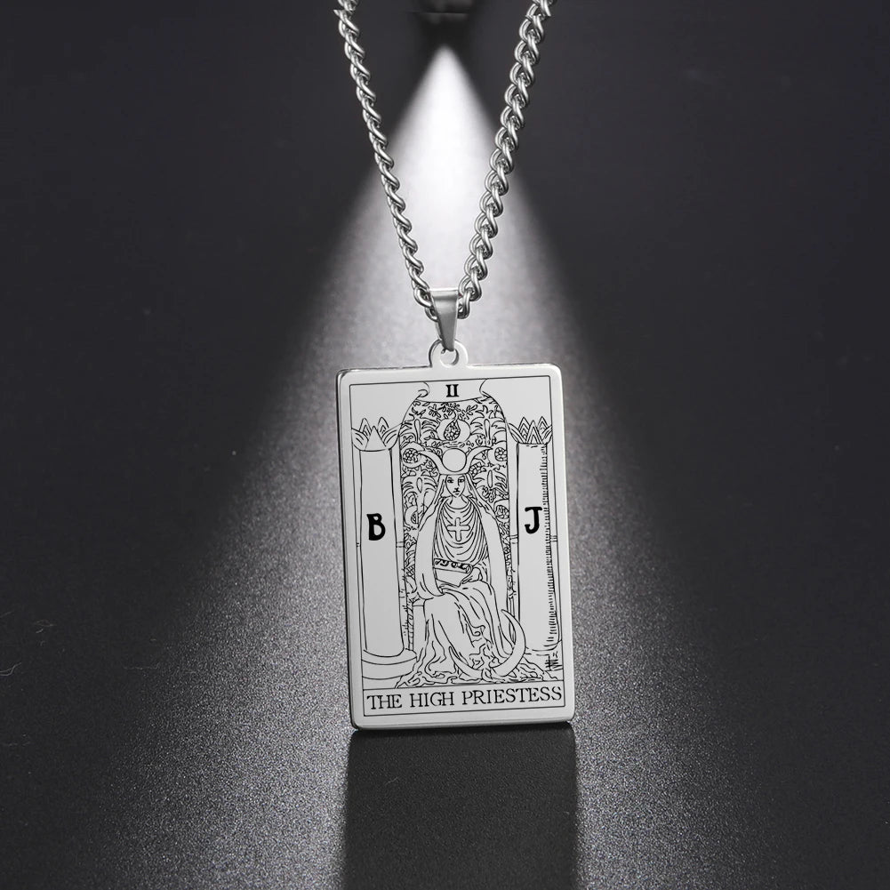 Silver Tarot Card Necklaces