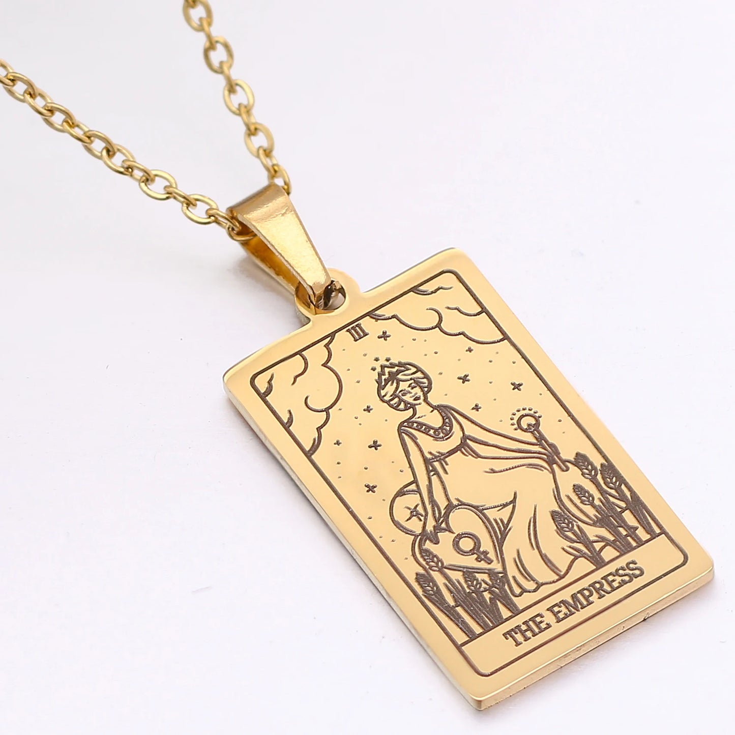 Classic Gold Tarot Card Necklaces