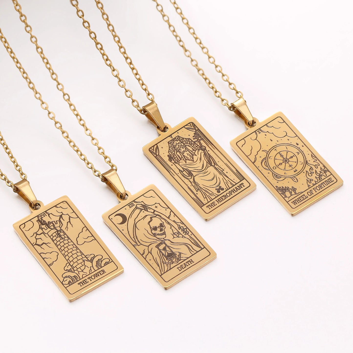 Classic Gold Tarot Card Necklaces