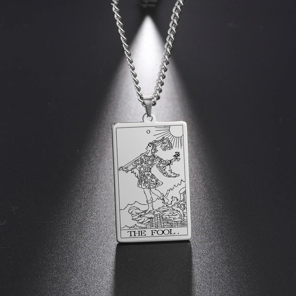 Silver Tarot Card Necklaces