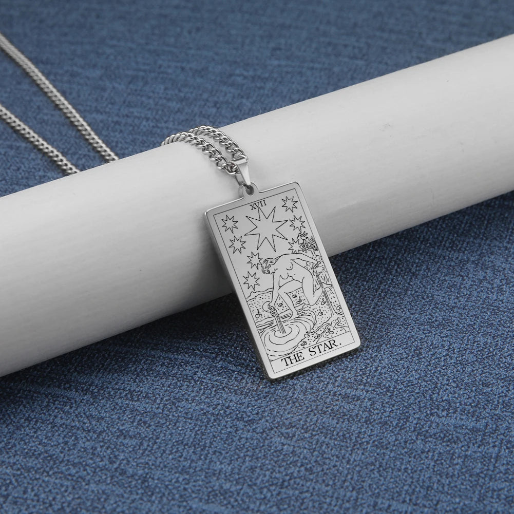 Silver Tarot Card Necklaces