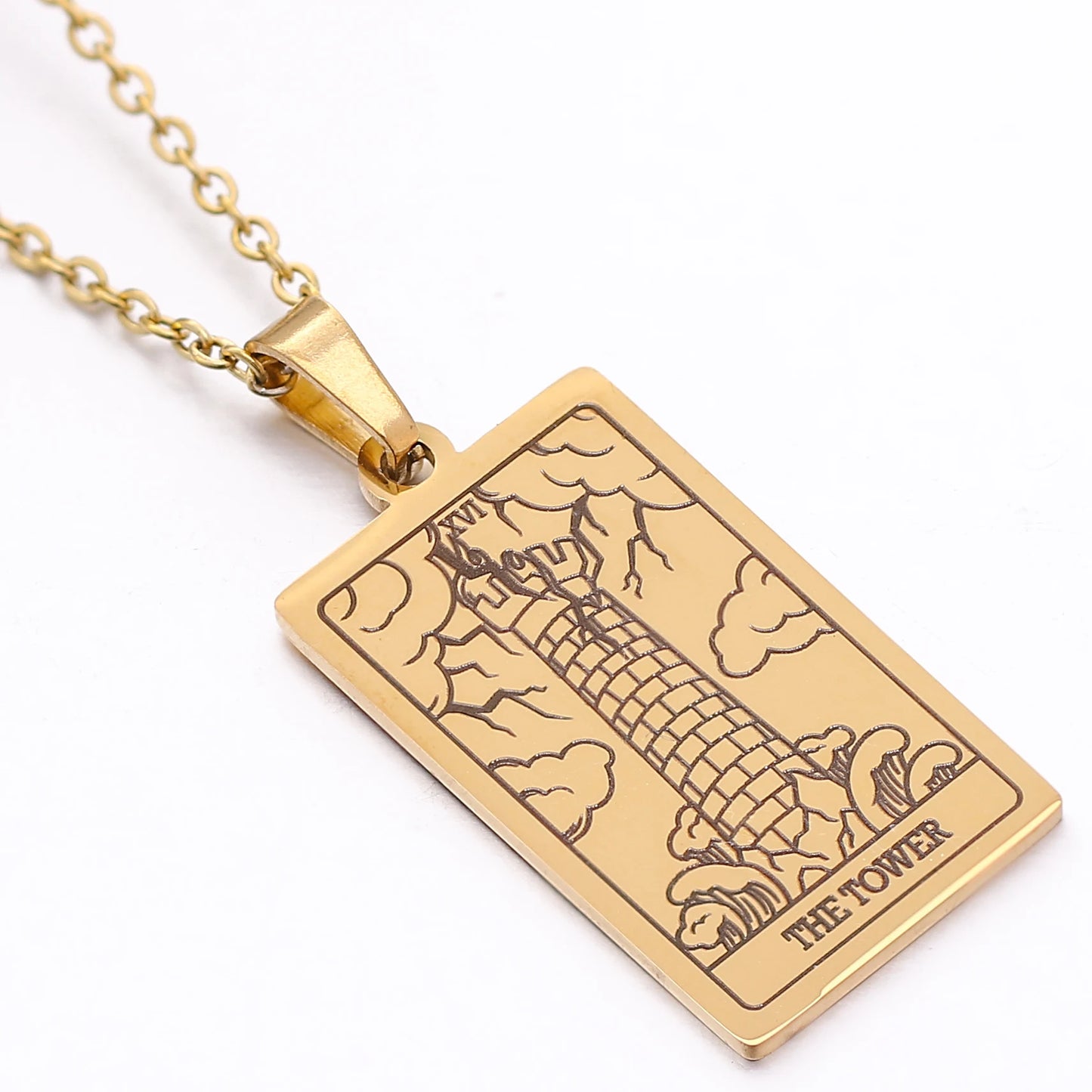 Classic Gold Tarot Card Necklaces