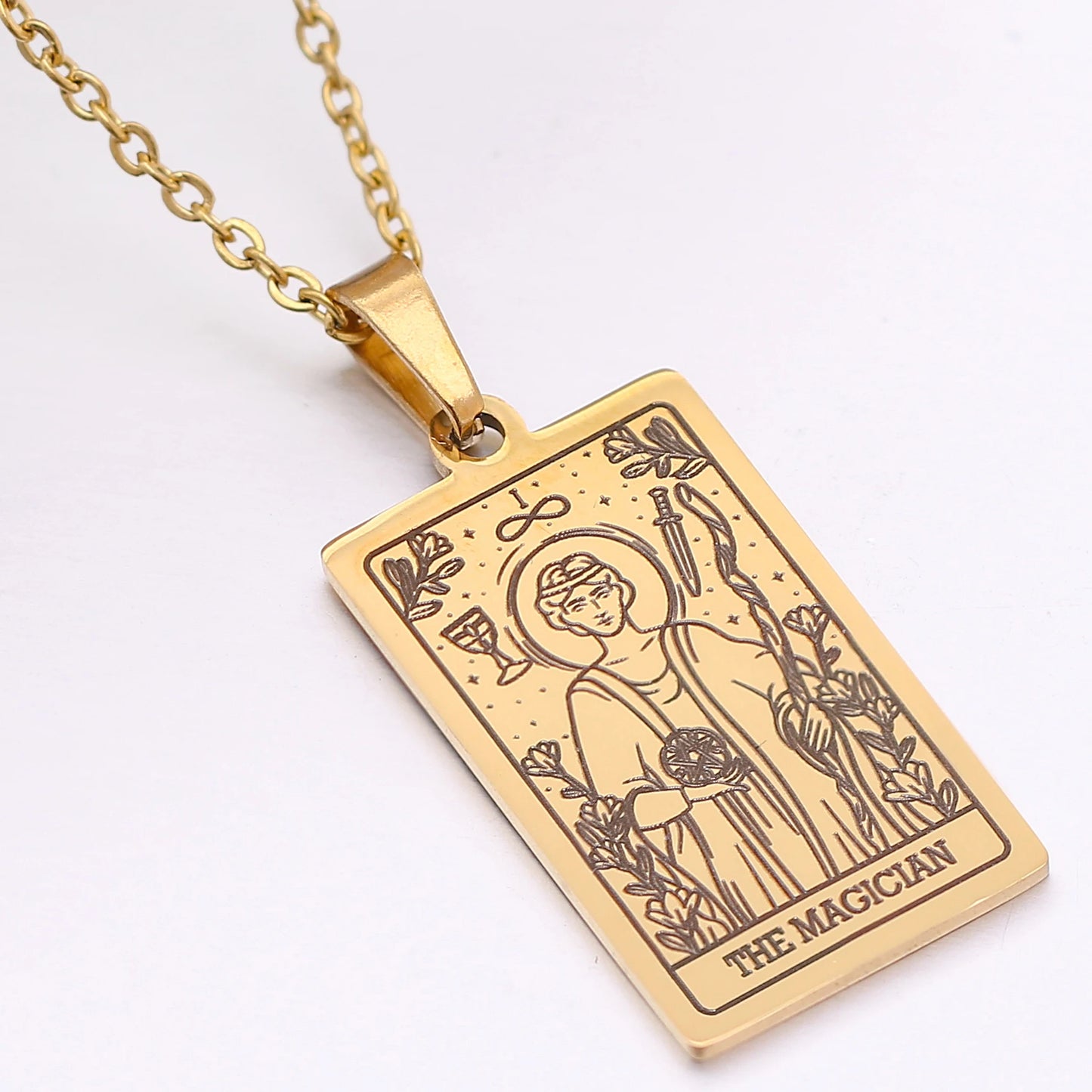 Classic Gold Tarot Card Necklaces