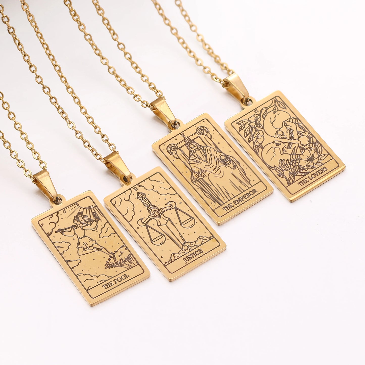 Classic Gold Tarot Card Necklaces