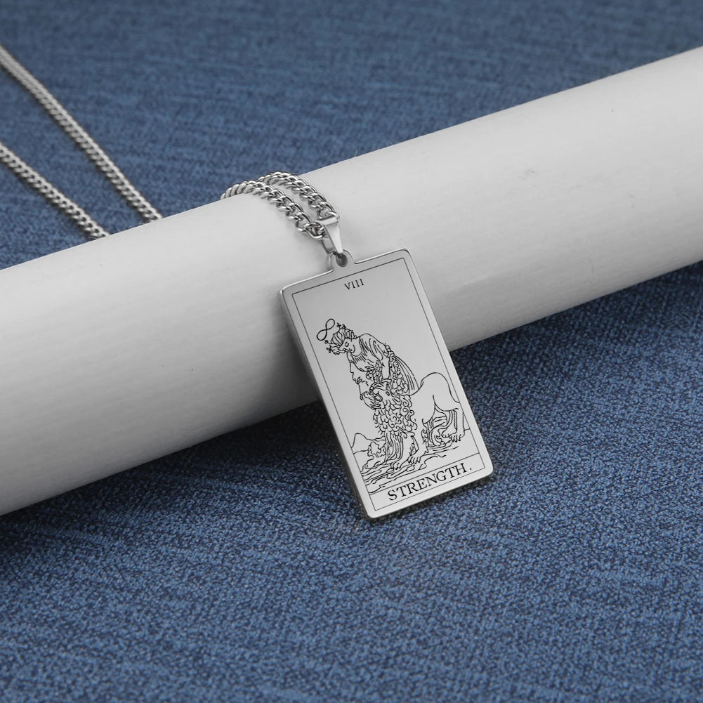Silver Tarot Card Necklaces