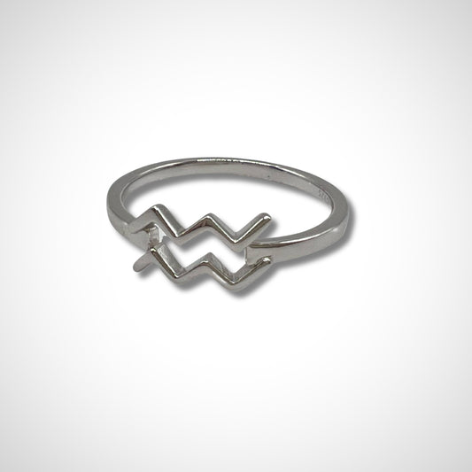 Aquarius Astrology Silver Ring