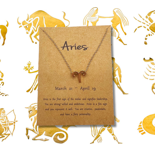 Aries Astrology Gold Necklace
