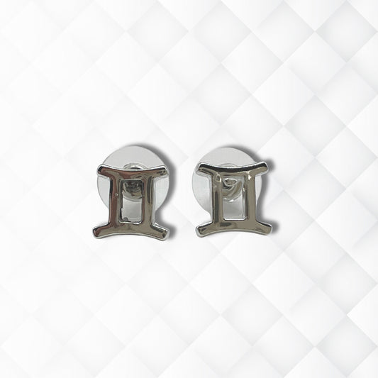 Astrology Silver Earrings - Gemini