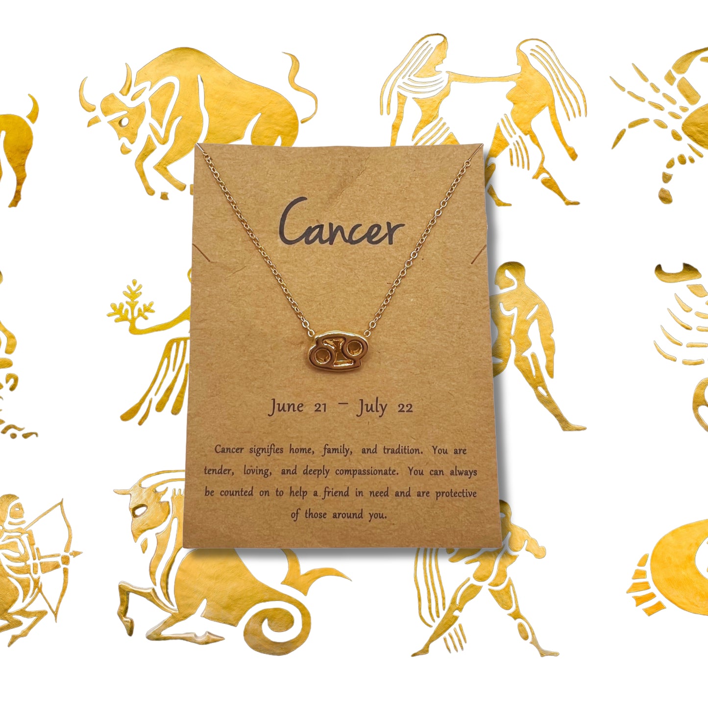 Cancer Astrology Gold Necklace