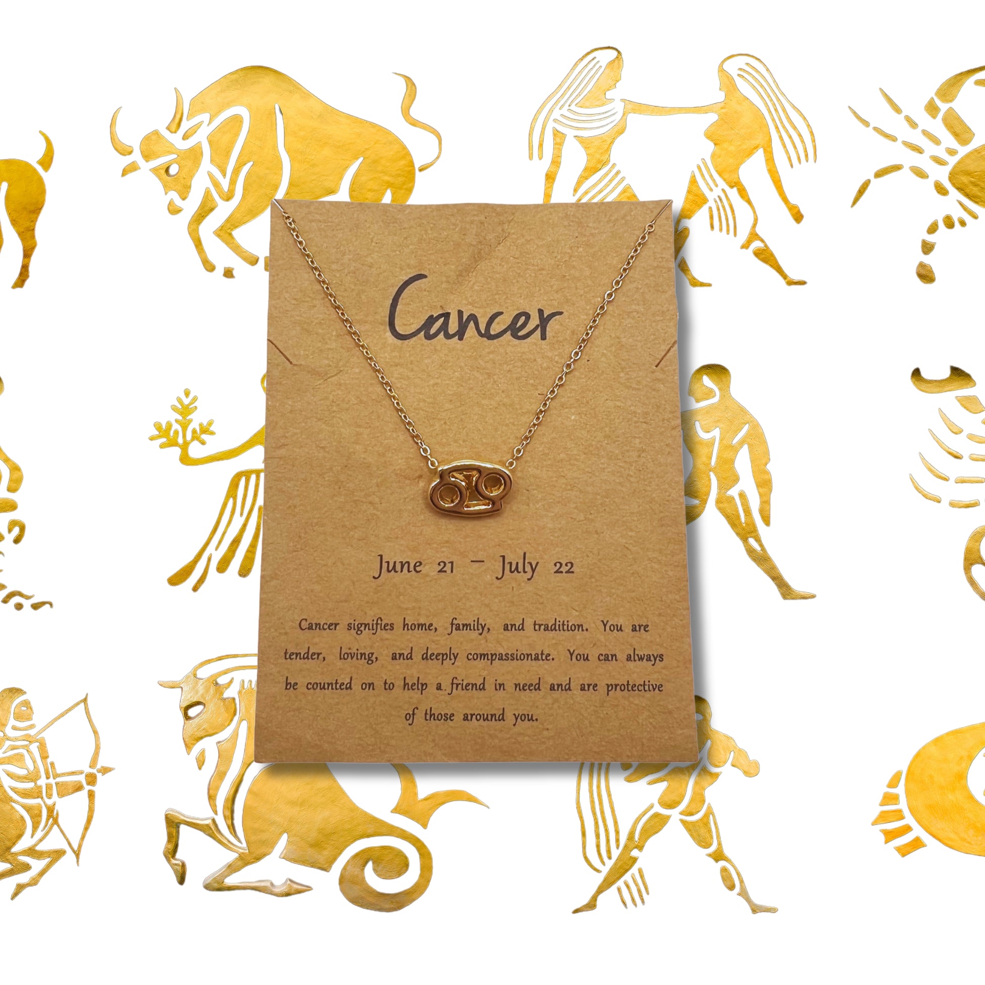 Cancer Astrology Gold Necklace