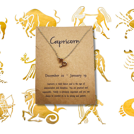 Capricorn Astrology Gold Necklace