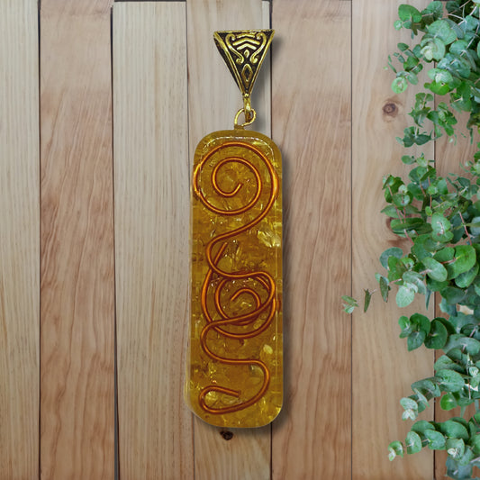 Orgone Healing Necklace Citrine with Copper Quartz