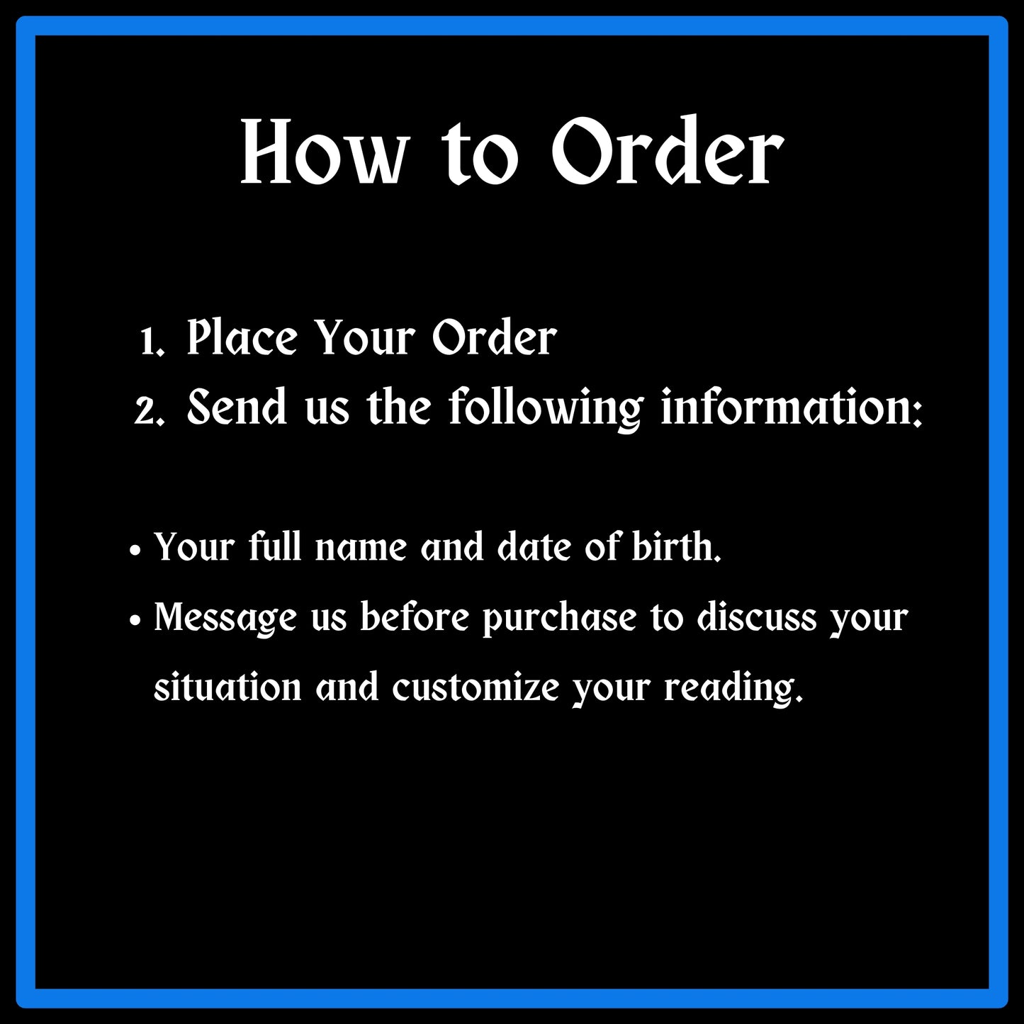 Custom Reading (Choose this if you can't find what you need)