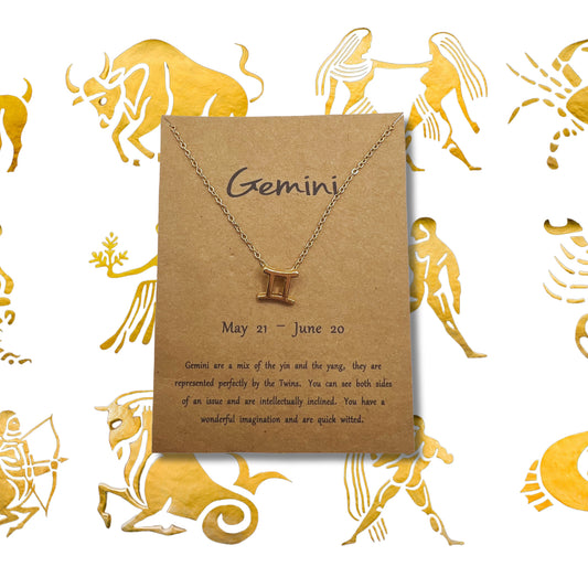 Gemini Astrology Gold Necklace