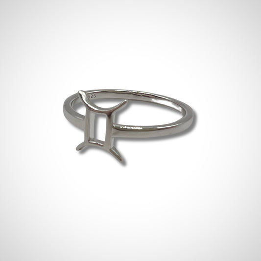 Gemini Astrology Silver Ring