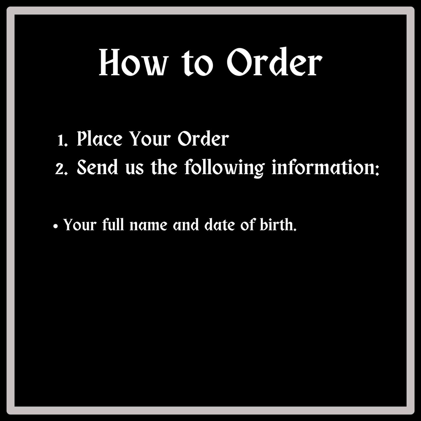 hoe to order