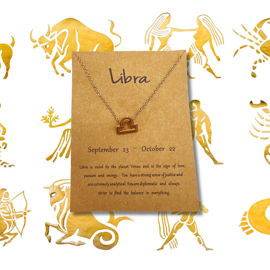 Libra Astrology Gold Necklace