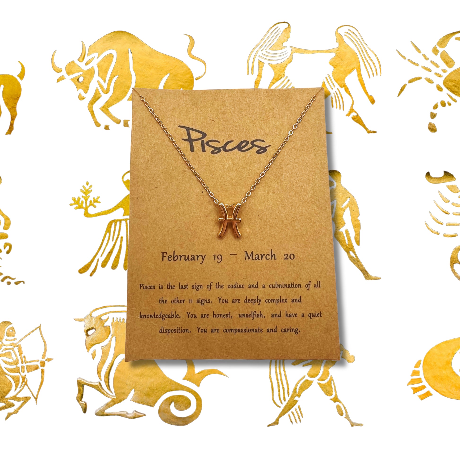 Pisces Astrology Gold Necklace