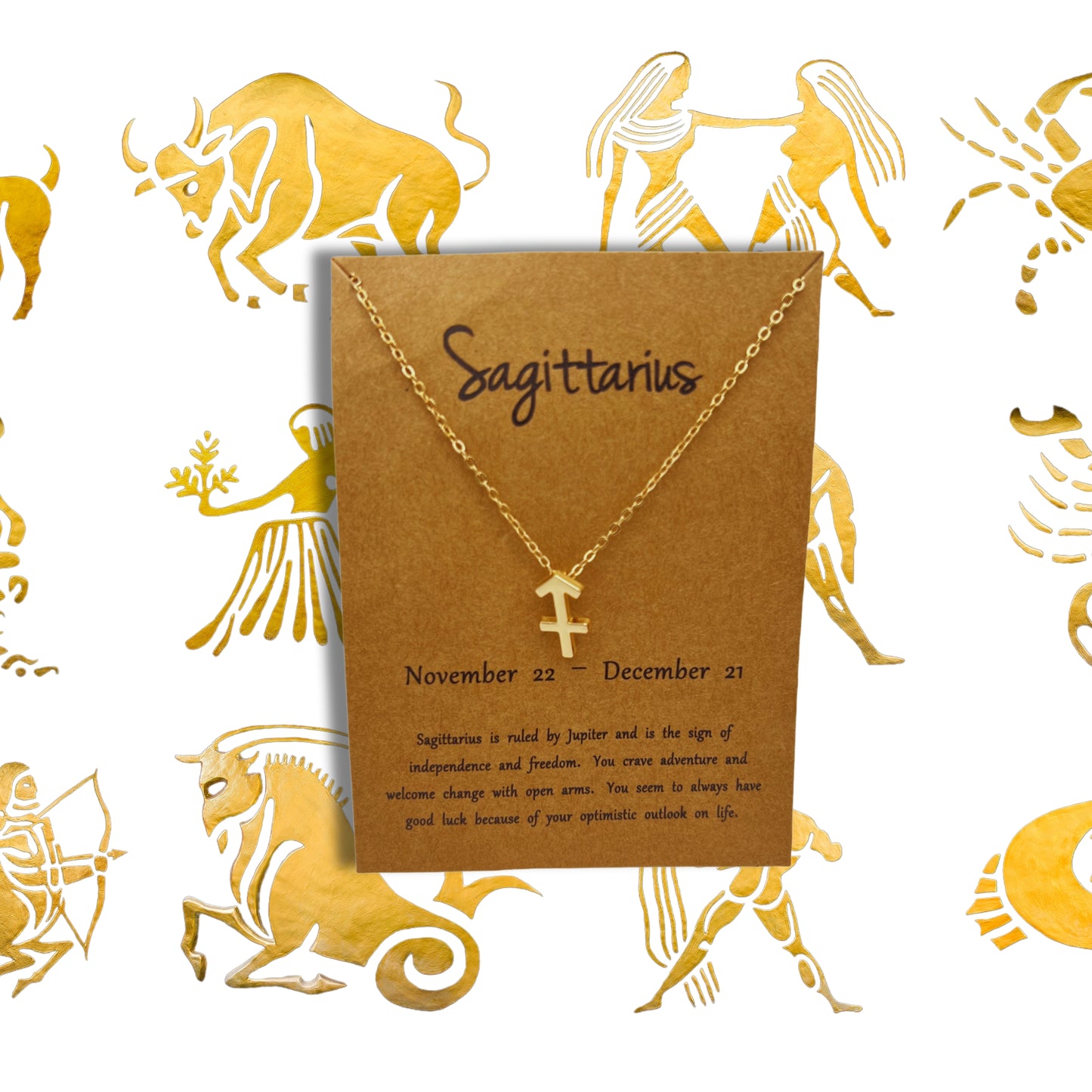 Sagittarius Astrology Gold Necklace