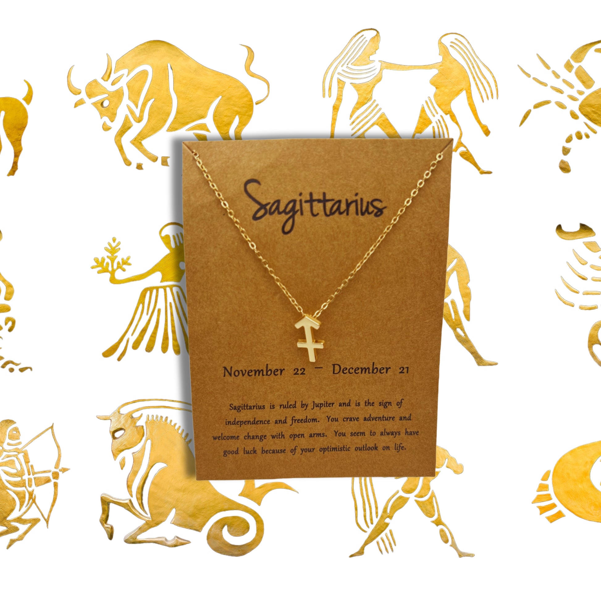 Sagittarius Astrology Gold Necklace