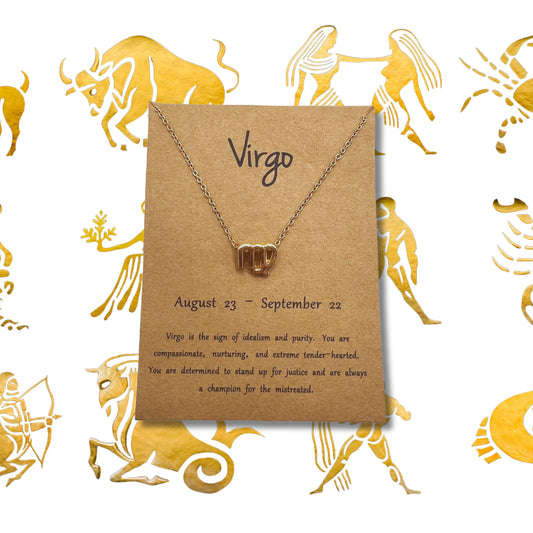 Virgo Astrology Gold Necklace