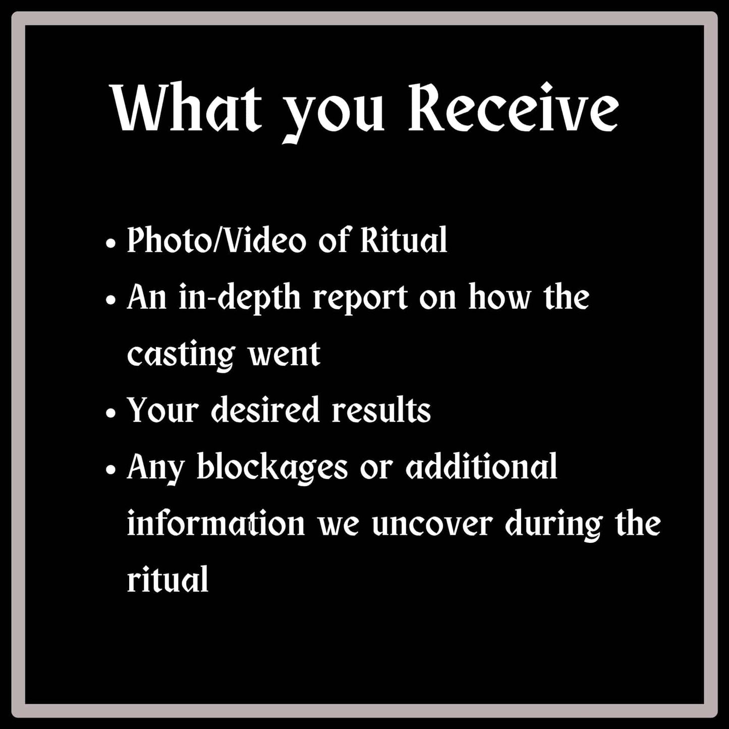 wht you receive