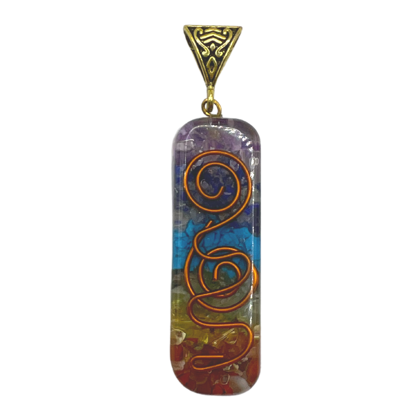 Orgone Healing Necklace Seven Chakra with Copper Quartz