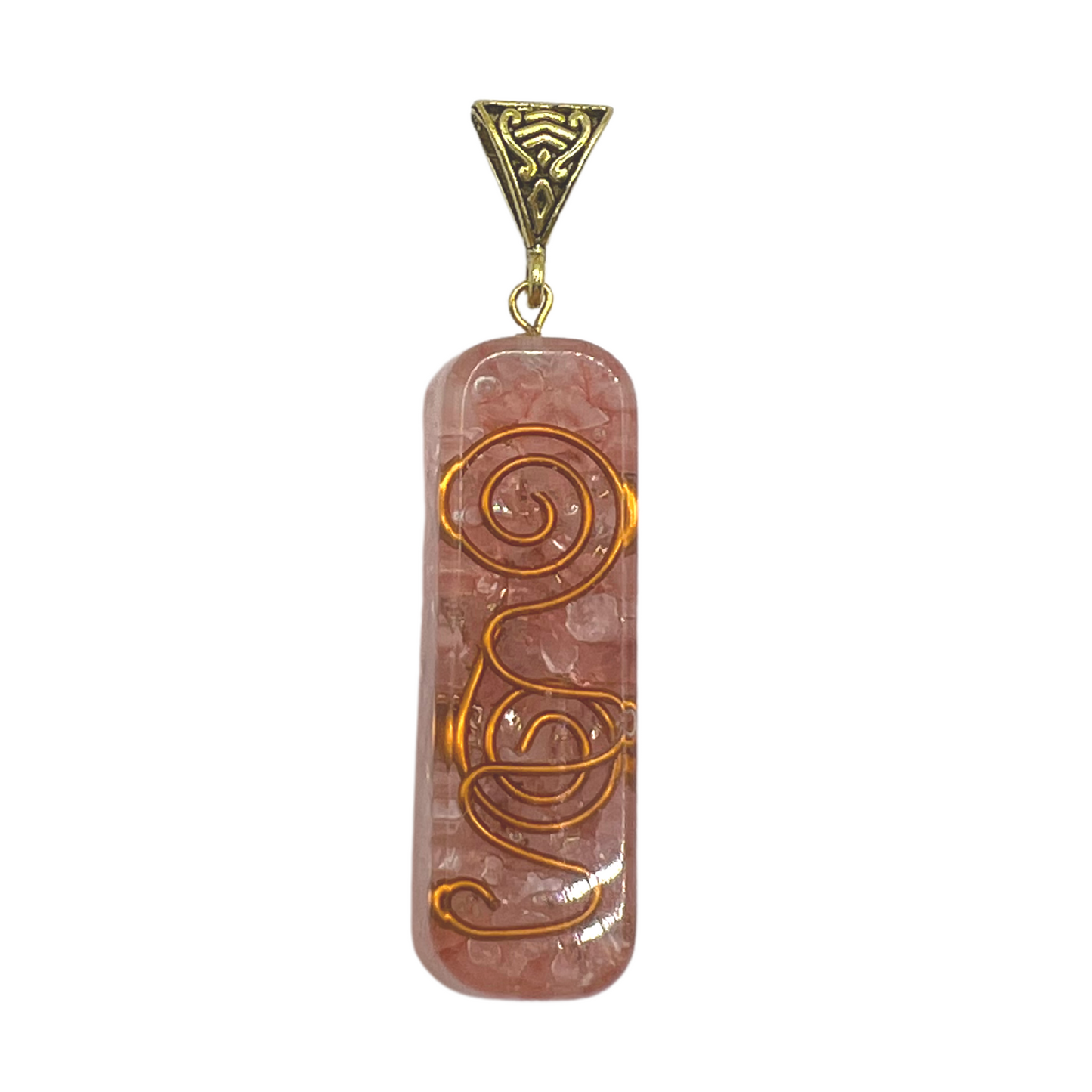 Orgone Healing Necklace Rose Quartz with Copper Quartz