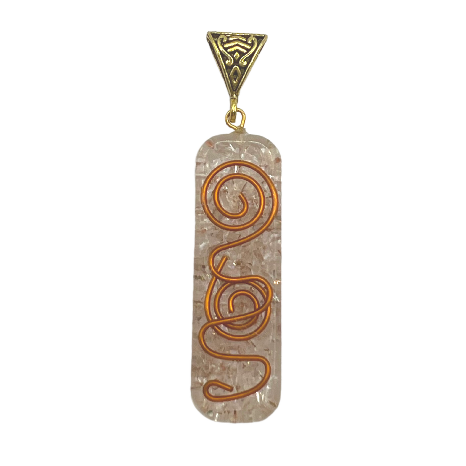 Orgone Healing Necklace Clear Quartz with Copper Quartz